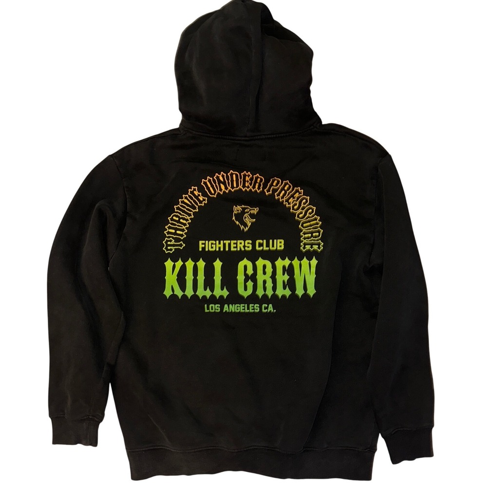 Kill‎ Crew Fighters Club Hoodie Black Thrive Under Pressure XS Sweatshirt